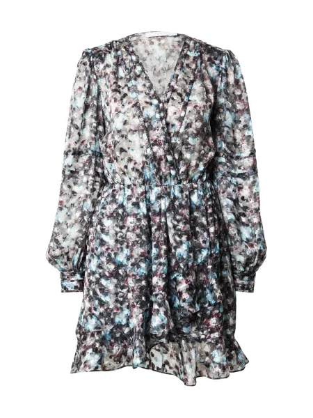 IRO Obleka svetlo modra / staro roza črna