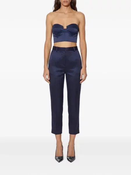 Top Elisabetta Franchi din satin albastru