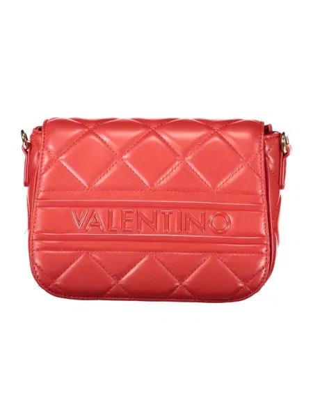 Lniana torebka crossbody Valentino By Mario Valentino z klapami czerwona
