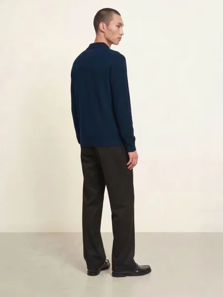 Calvin Klein Pletená Polokošile / tmavě modrá černá