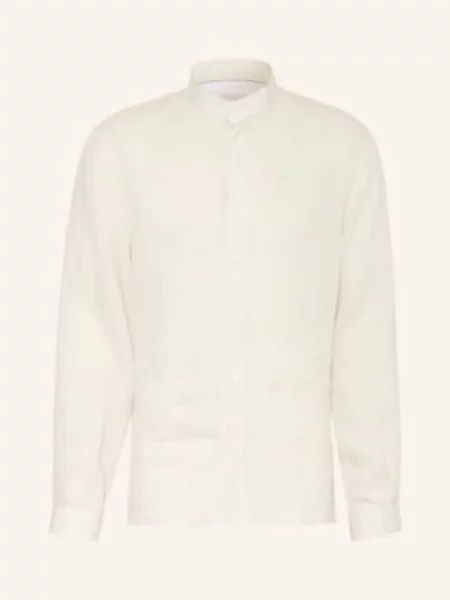 Brunello Cucinelli Lněná Košile Easy Fit Se Stojáčkem krémová