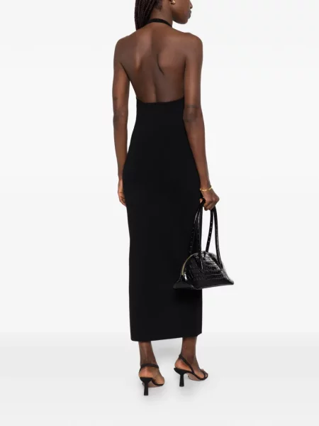 Rochie midi Toteme cu gât halter negru