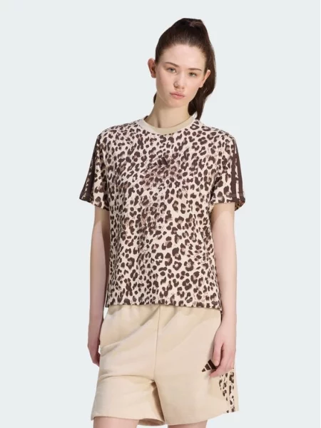 Adidas Tricou Seasonal Essentials Animal Print bej