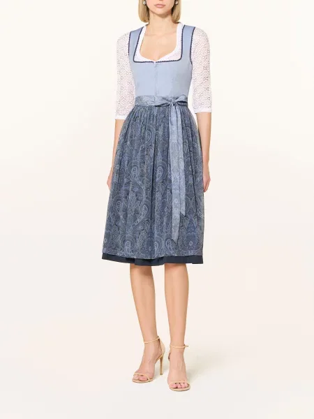 Johann & Johanna Bluzka Bawarska Z Koronki Z Rękawami weiss biała