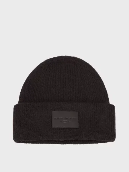 Кожаная шапка Tommy Hilfiger черная