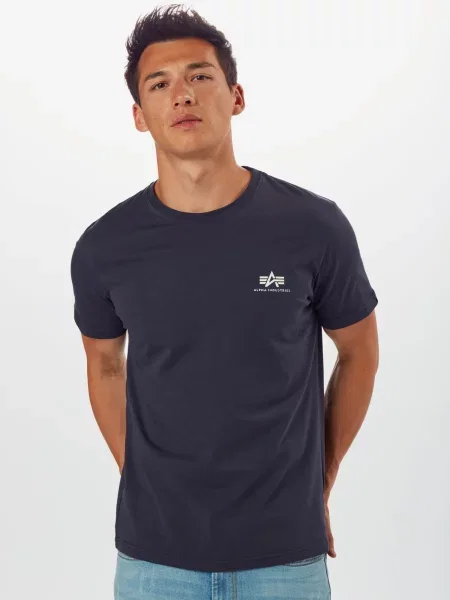 ALPHA INDUSTRIES Tricou Basic T Small Logo închis albastru