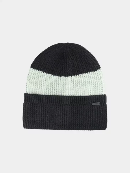 4F czapka chłopięca beanie o strukturze typu wafel one size zielona