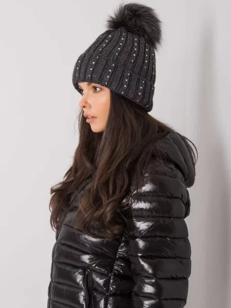Șapcă Fashionhunters cu aplicații gri