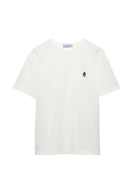Tricou Prada din jerseu alb