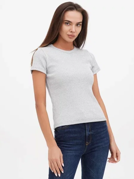 Футболка HiBrand світло-сірий/меланж бавовна/поліестер сіра