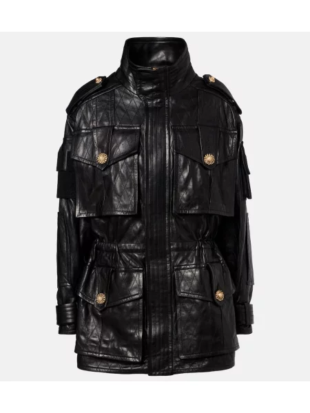 Geanta de piele Balmain negru