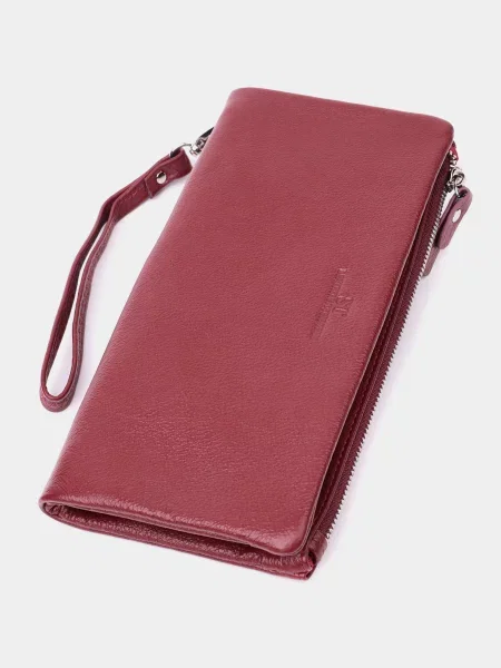 Кожаный кошелек St Leather Accessories бордовый