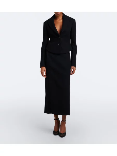 Sacou Alaïa de lână negru
