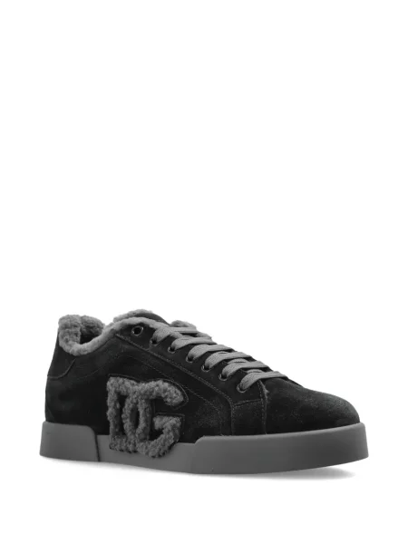 Sneakerși Dolce & Gabbana din piele de căprioară negru