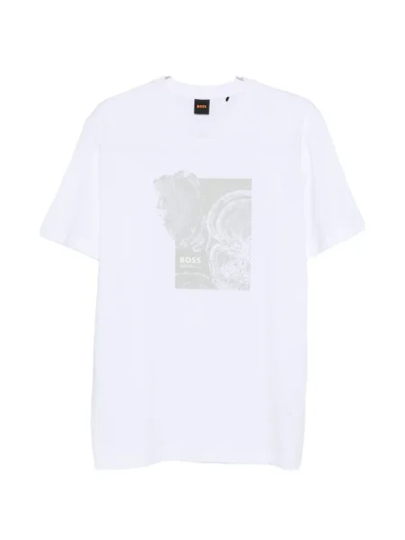 Tricou Boss cu imagine alb
