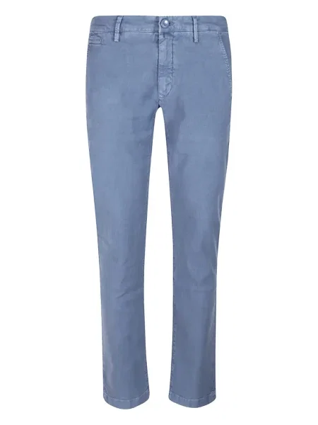 Lněné kalhoty Jacob Cohen modré