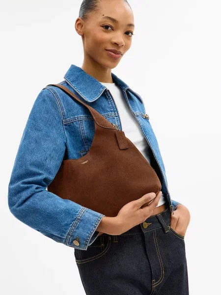 Coach női velúrbőr táska Brooklyn Shoulder Bag 28 barna