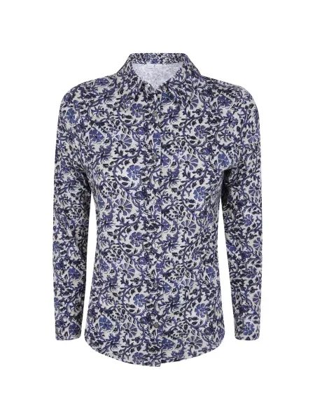 Lung cămașă Why Ci cu model floral cu imagine albastru