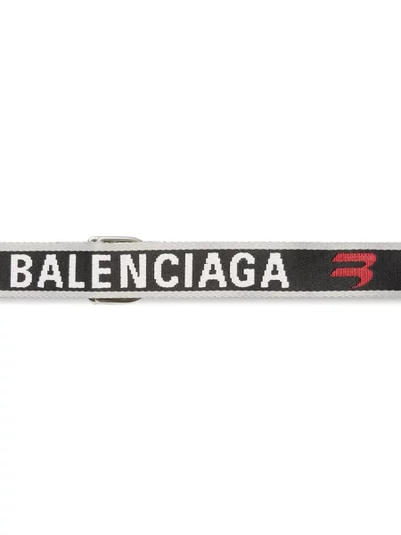 Skinny pásek Balenciaga s autogramem šedý