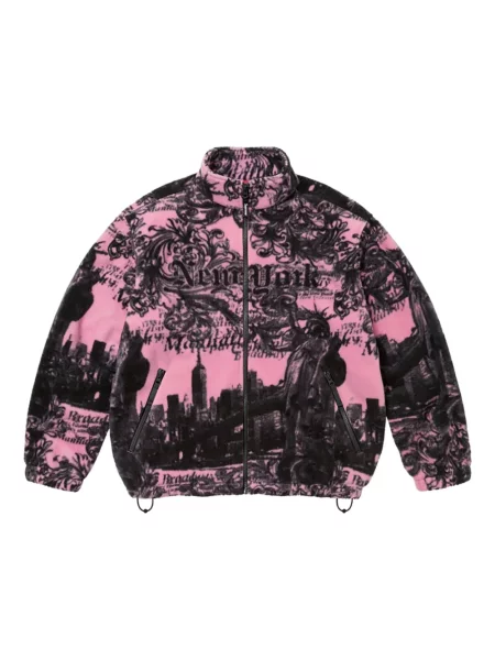 Geacă Supreme din fleece roz