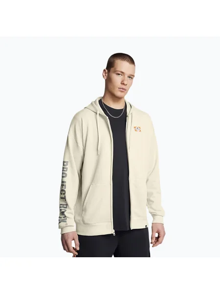 Férfi Under Armour Project Rock HWT Full Zip silt/agyag zöld melegítőfelső. Méret: S bézs