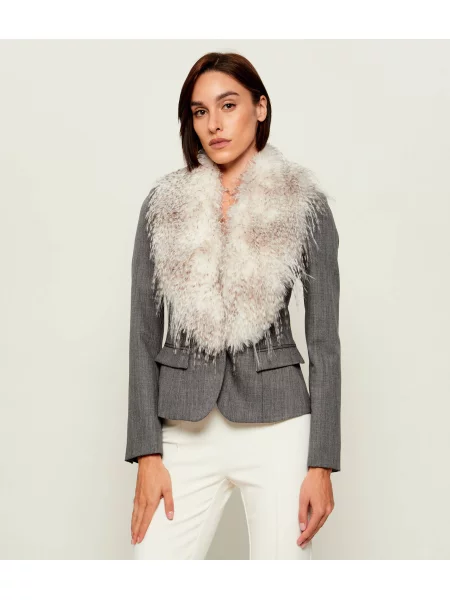 Elisabetta Franchi De lână sacou 2 în 1 | shearling gri