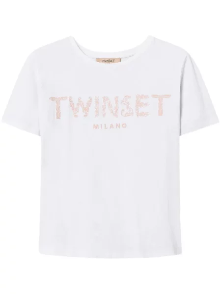 Tricou Twinset cu broderie alb