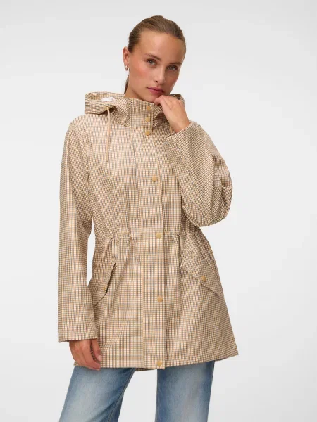 VERO MODA Geacă de primăvară-toamnă VMMALOU indigo / maro pueblo alb