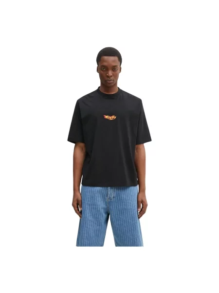 Marcelo Burlon t-shirt County Flame Boxy T-Shirt Black Red z nadrukiem czarny