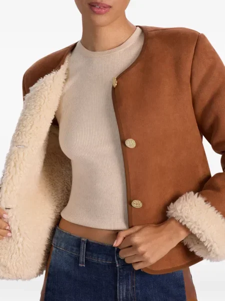 Geacă Alice + Olivia din piele de căprioară maro