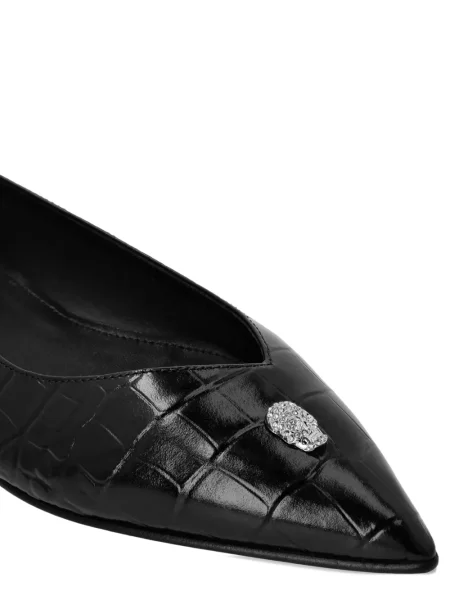 Pantofi cu toc Philipp Plein fără toc negru