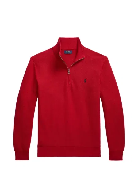 Tricou polo Polo Ralph Lauren cu glugă cu blană cu broderie roșu