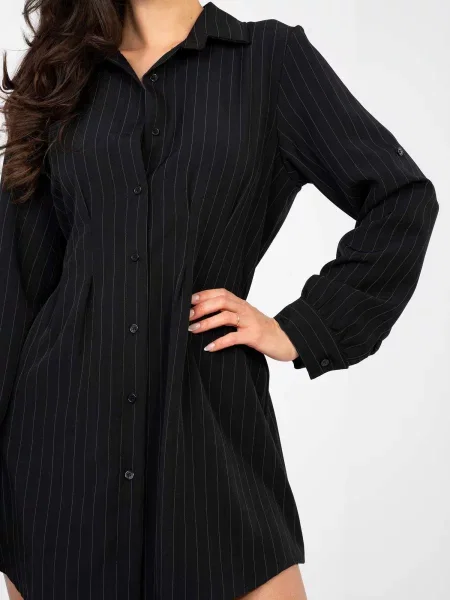 Mini rochie mini Rue Paris cu dungi mini negru