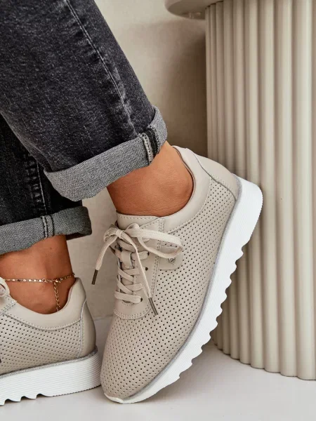 Kožené tenisky S. Barski na platformě