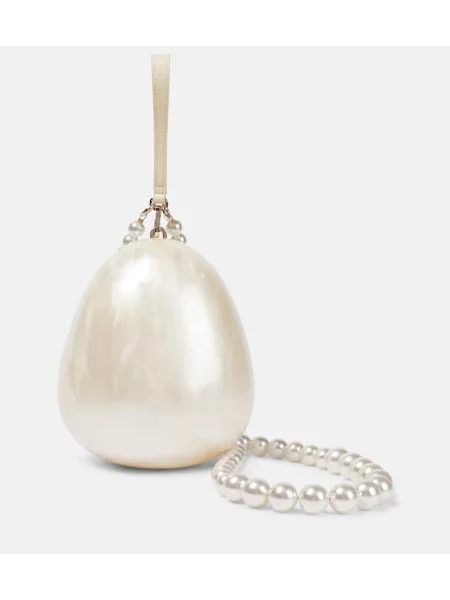 Кожена чанта тип портмоне Simone Rocha бяло