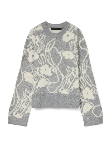 VERO MODA Pulover VMKAILA gri amestecat / murdar alb