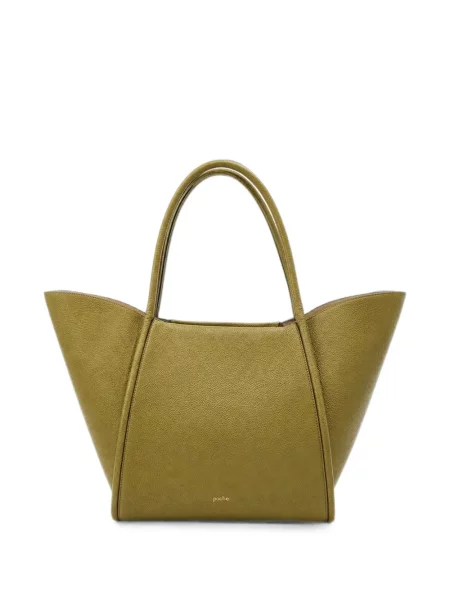 Geantă shopper Poche Paris din piele verde