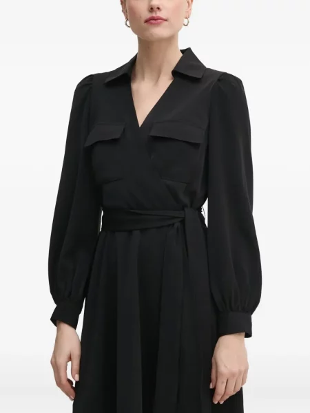 Rochie maxi Dkny lungă de costum negru