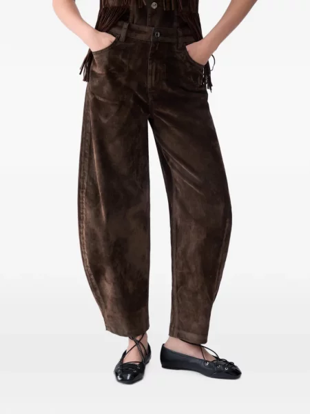 Pantaloni Liu Jo de catifea maro