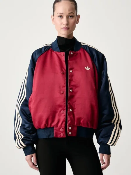 SATYNOWA KURTKA TYPU BOMBER SST czerwony