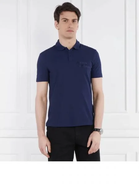Armani Exchange Tenisz póló kék
