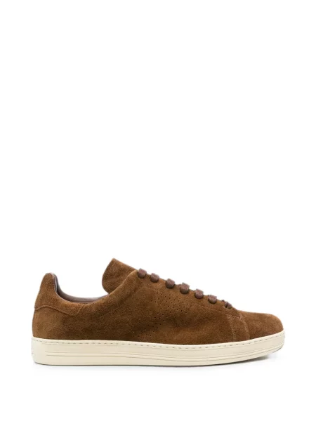Sneakerși Tom Ford din piele de căprioară maro