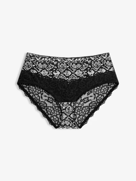 Figi maxi panty z drukowaną siateczką białe