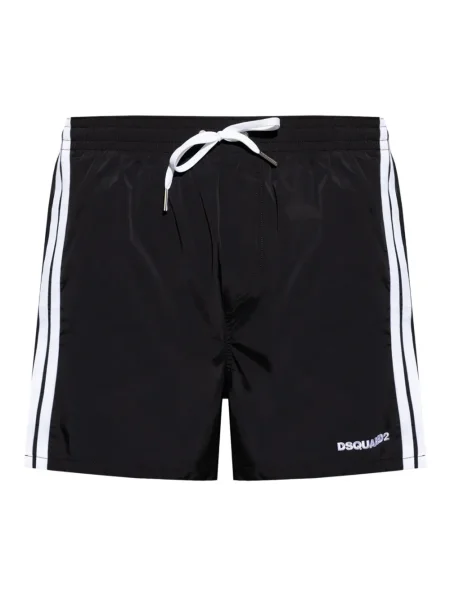 Slip de baie Dsquared2 cu broderie negru