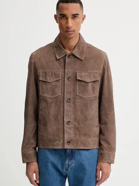 Semišová bunda Rag & Bone přechodná hnědá