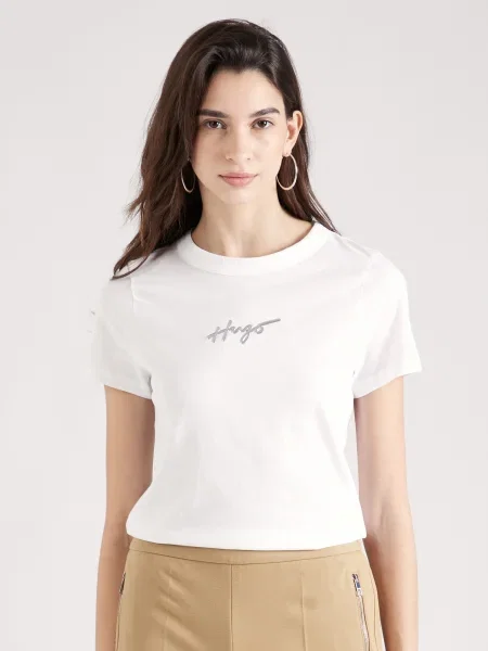 HUGO Tricou Classic 4' alb