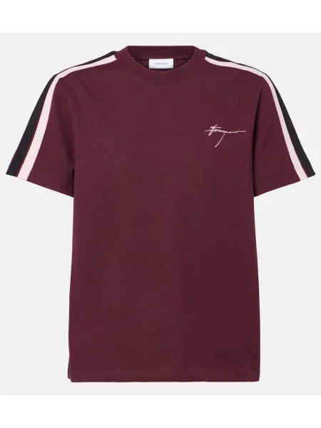 Tricou Ferragamo din jerseu bordo