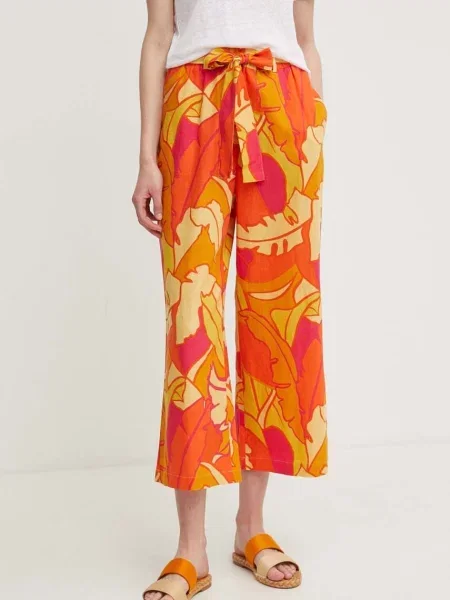 Joseph Ribkoff pantaloni din in lat high waist portocaliu