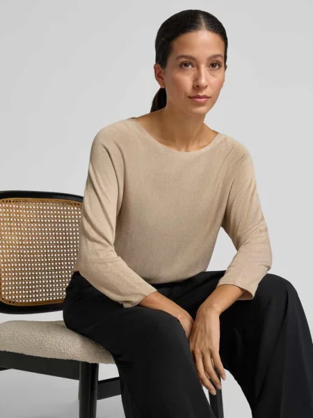 Sweter w efekcie błyszczącym S.oliver Black Label beżowy