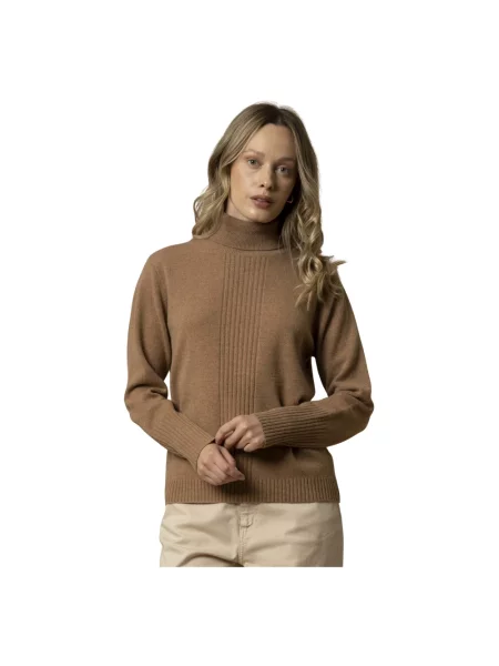 Sweter Kocca z wysokim kołnierzem brązowy